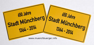 Aufkleber 650 Jahre Stadt Mnchberg