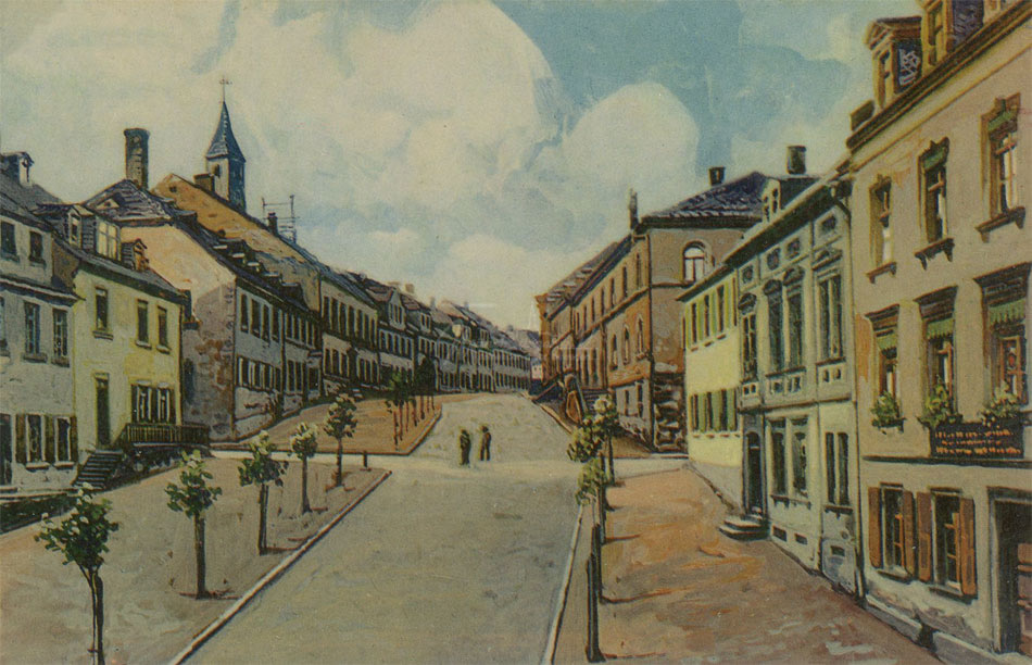Ludwigstraße with district exchange around 1906
